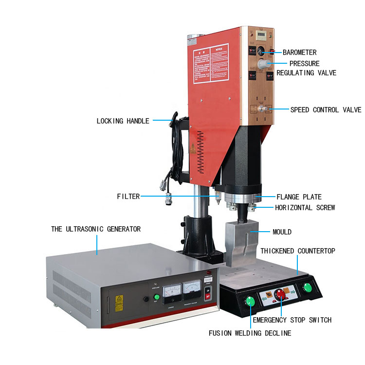 20KHZ 1800w welder plaisteach ultrasonaic caighdeánach